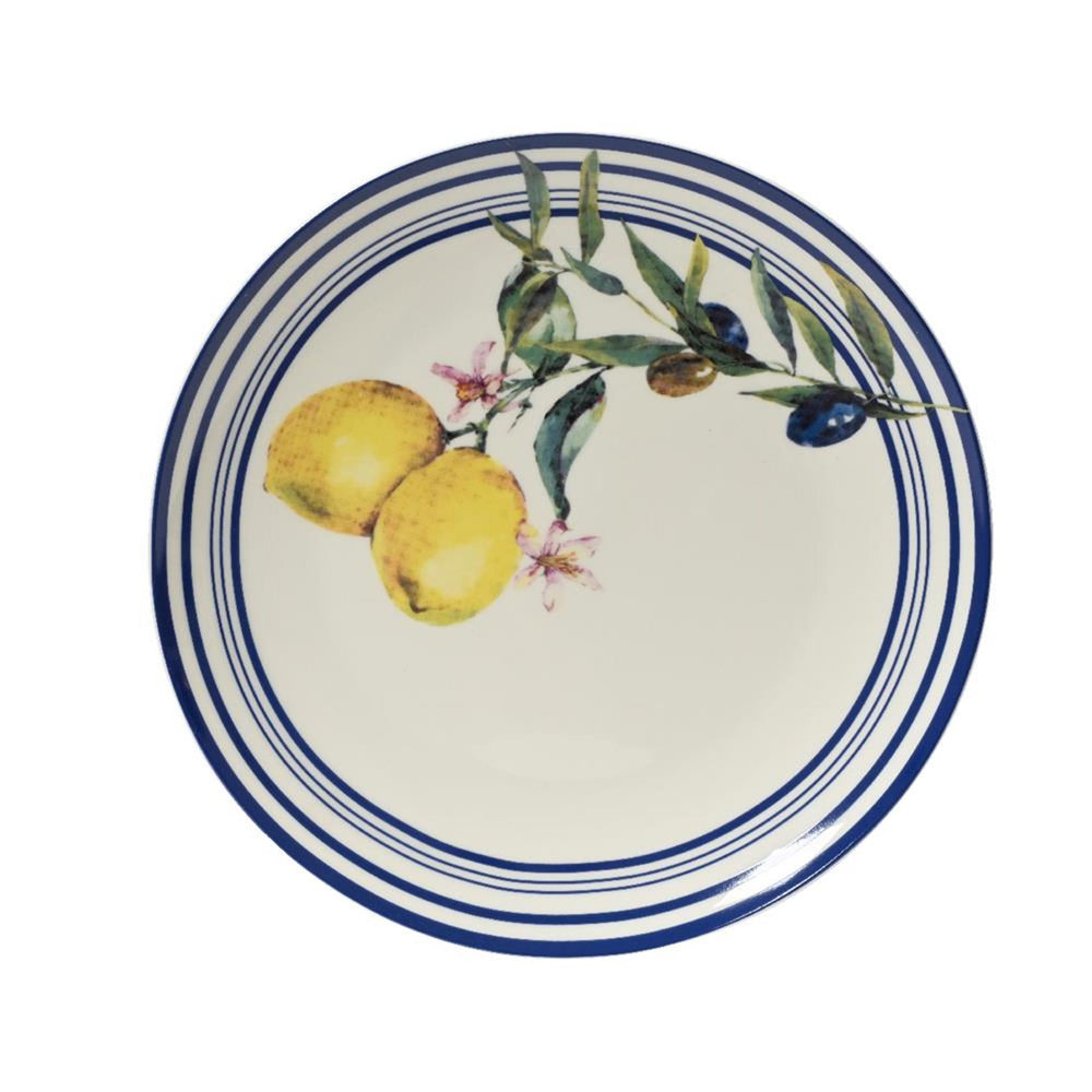 Decoris bord met citroen decoratie porselein dia.20,3x2cm