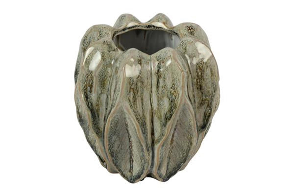 Countryfield vaas levi leaf s groen 14x14x15cm