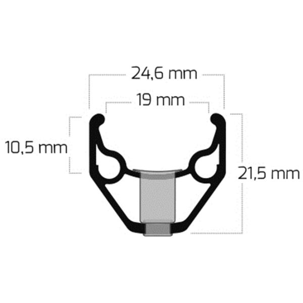 Ryde velg zac 2000 28 622 x 19c aluminium 36 gaats 14g - zwart