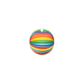 Globos papieren lantaarn rond regenboog, 25cm
