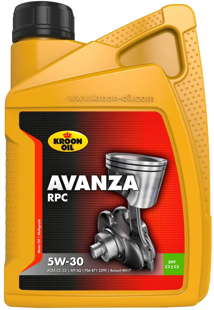 Kroon-oil - avanza rpc - synthetische motorolie 5w-30 - 1 liter - geen kleur