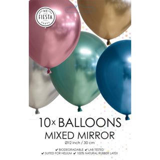 Chrome ballonnen assorti 10 stuks 30 cm | 6 stuks