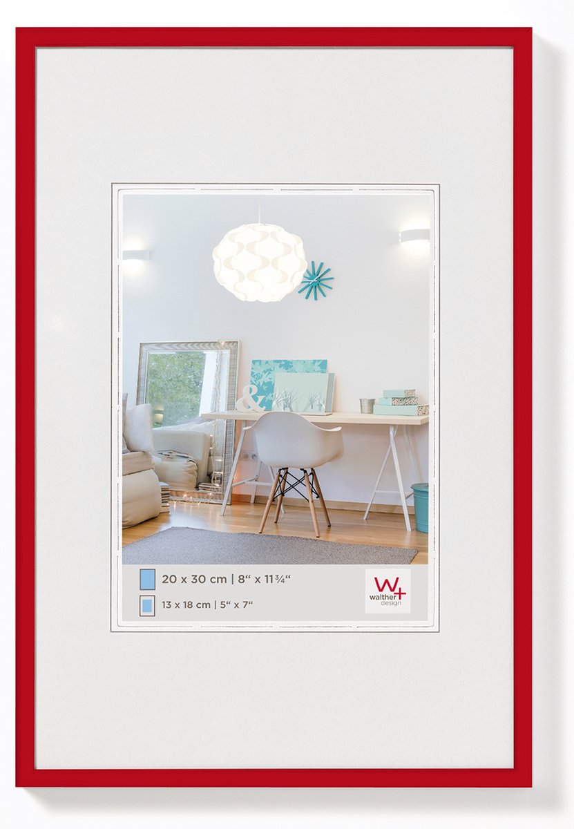 Walther new lifestyle - kunststof lijst - fotoformaat 30x40 cm - rood