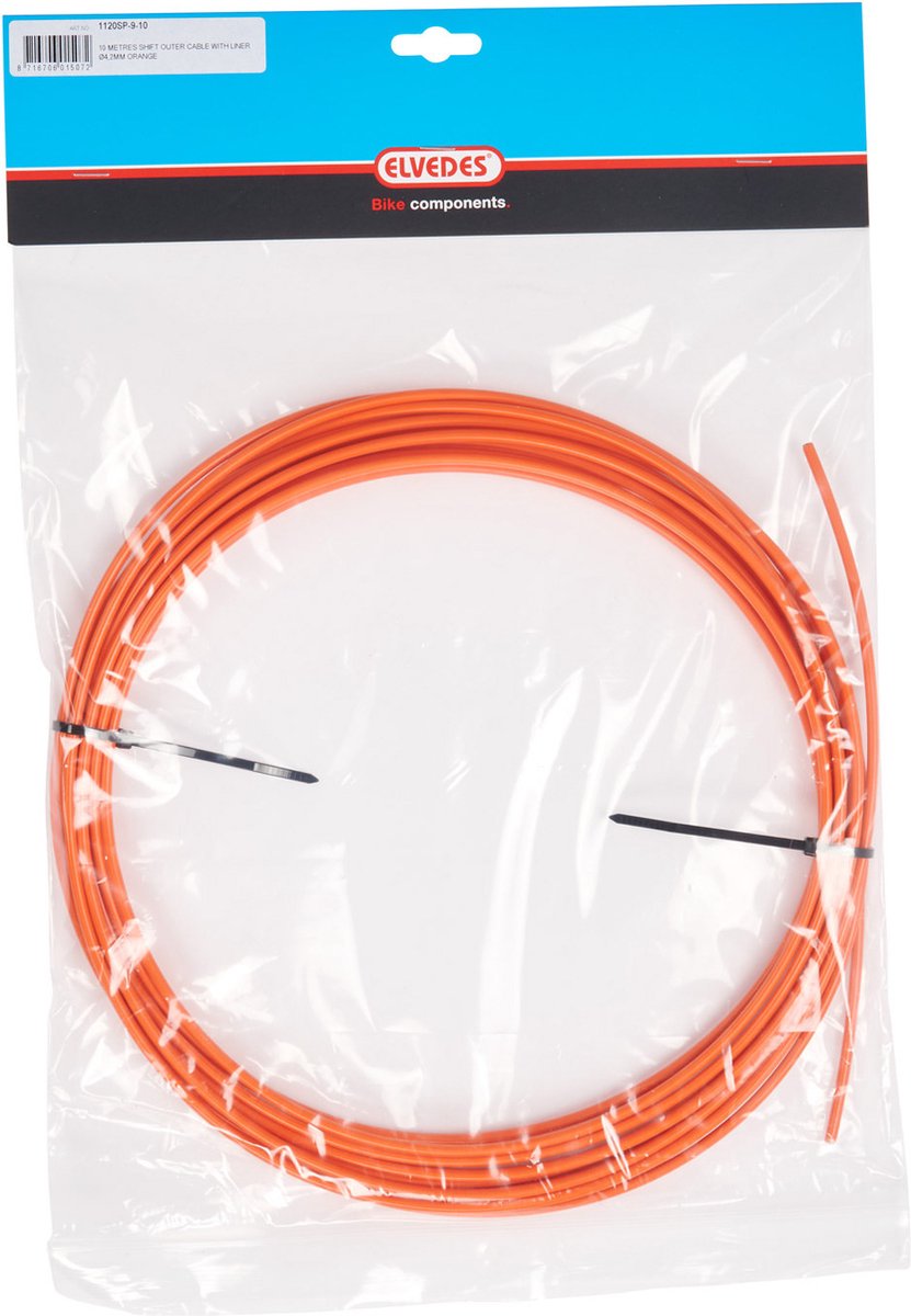 Elvedes rem buitenkabel 5mm (10m)oranje liner 1125tef-9-10