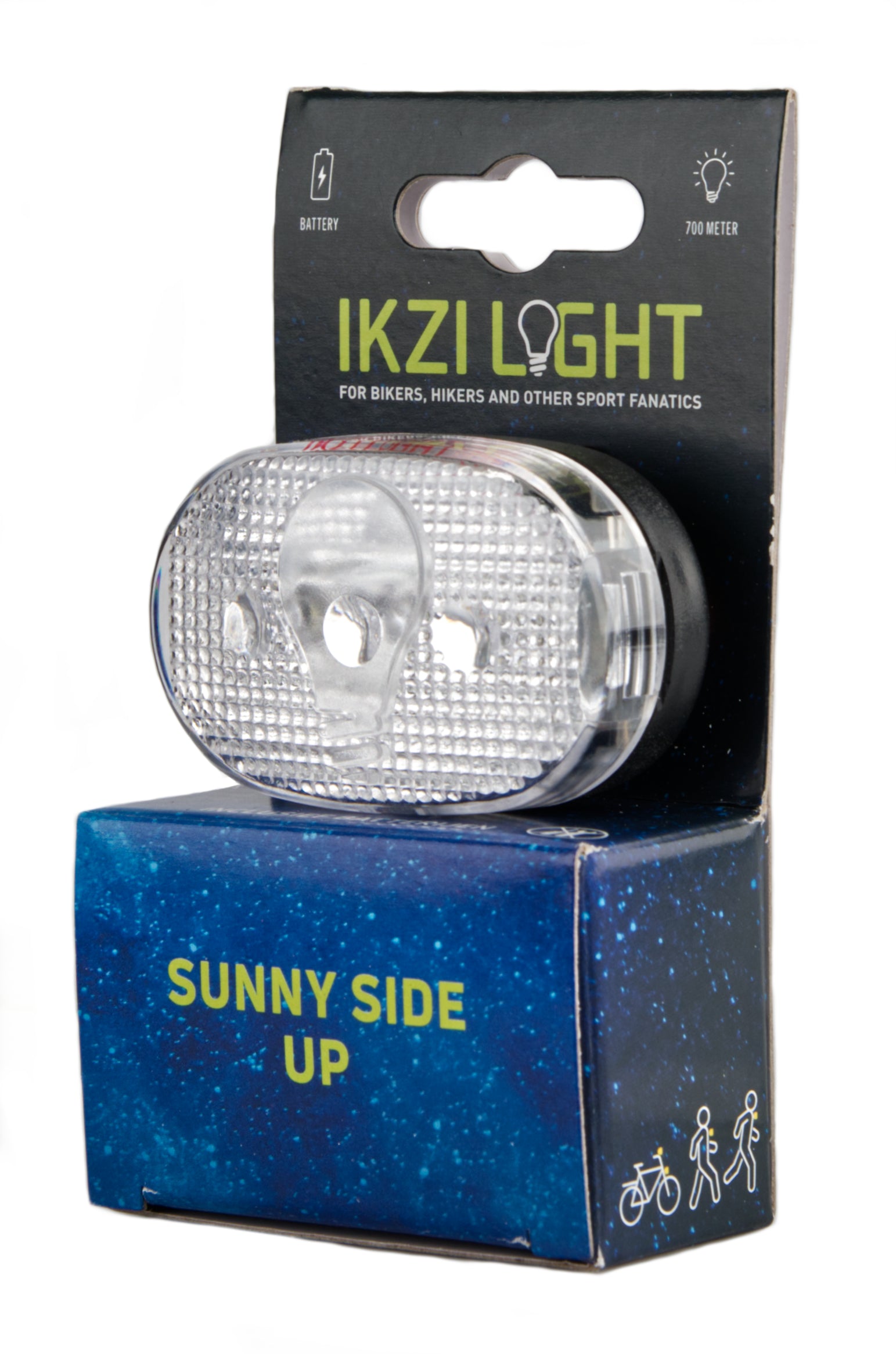 Koplamp Ikzi wit licht 3 led batterij