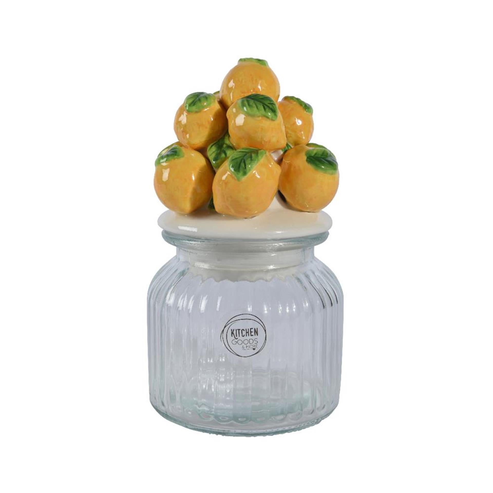 Decoris voorraadpot citroen 19cm glas aarderwerk