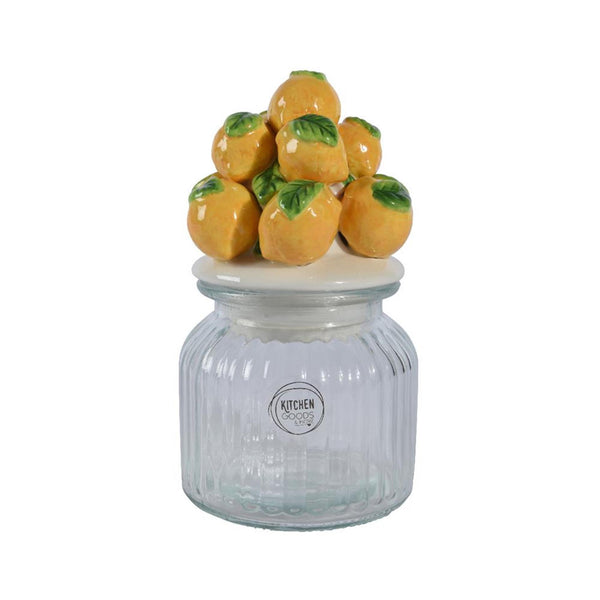 Decoris voorraadpot citroen 19cm glas aarderwerk