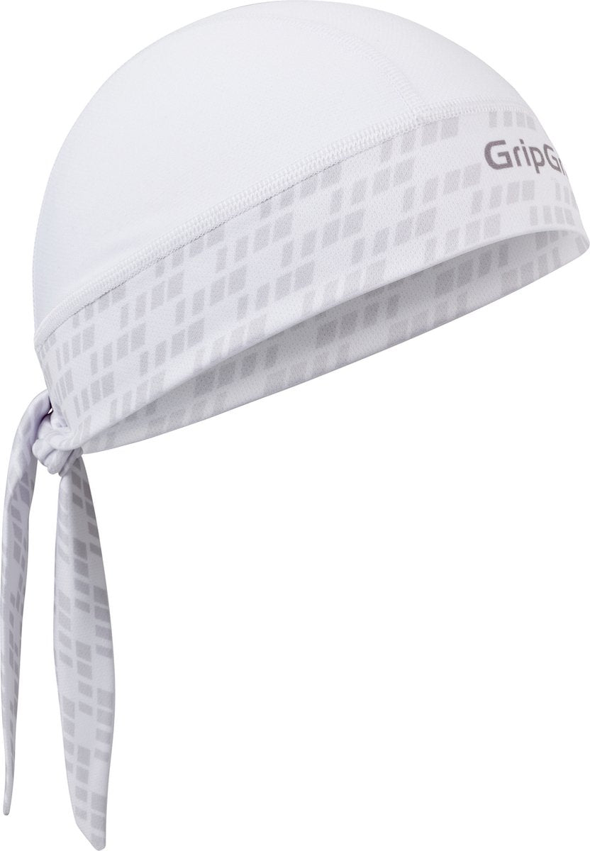 Gripgrab - zomer fiets bandana zweetbescherming uv bescherming hoofddoek fietsmuts - wit - unisex - maat one size