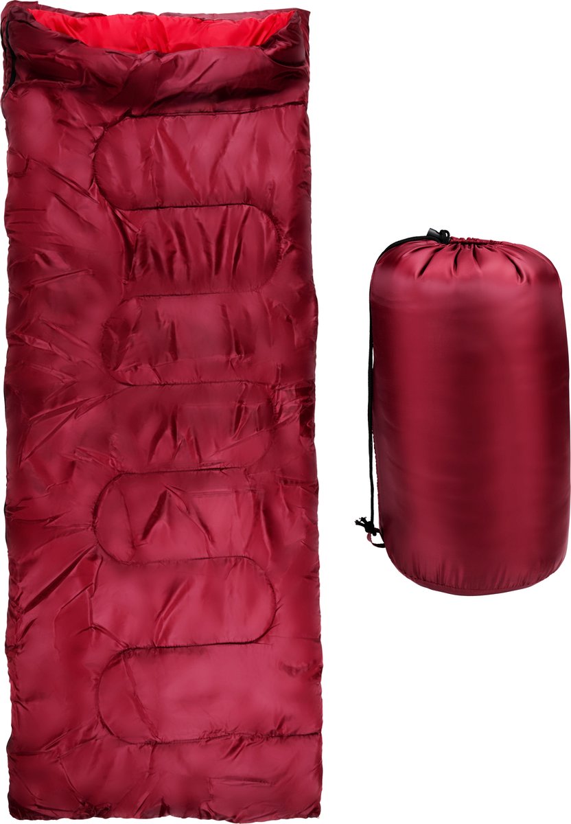 Camp active slaapzak volwassenen - zomerslaapzak voor 5°c tot 10°c - 190 x 72 cm - rood