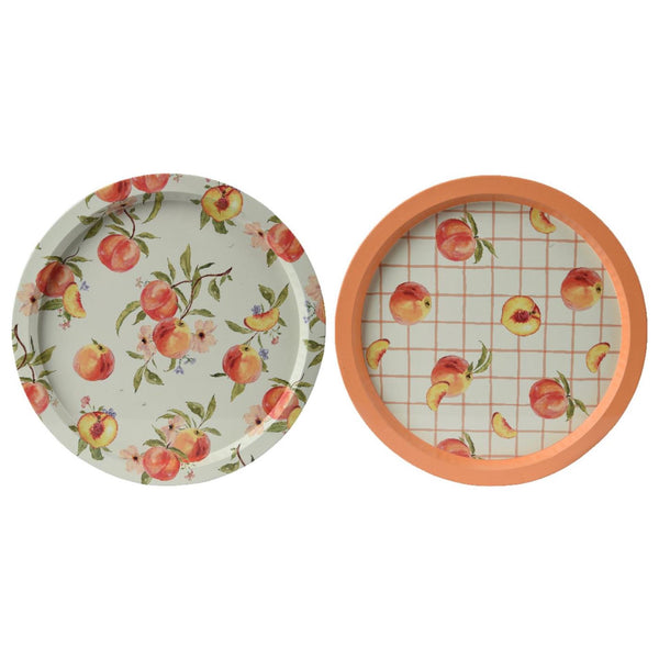 Decoris dienblad metaal ø32cm perzik