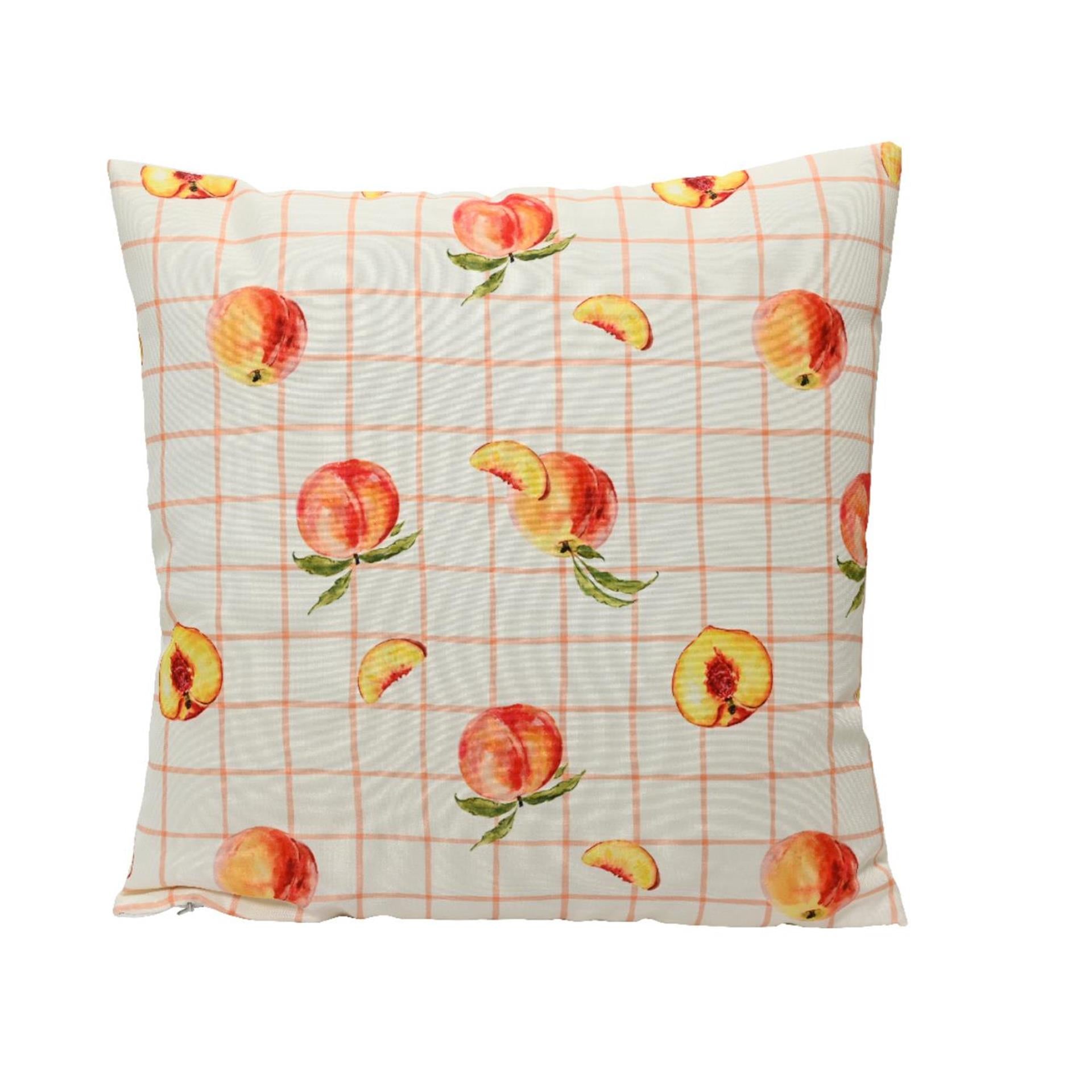 Decoris kussen polyester buiten 45x45cm perzik