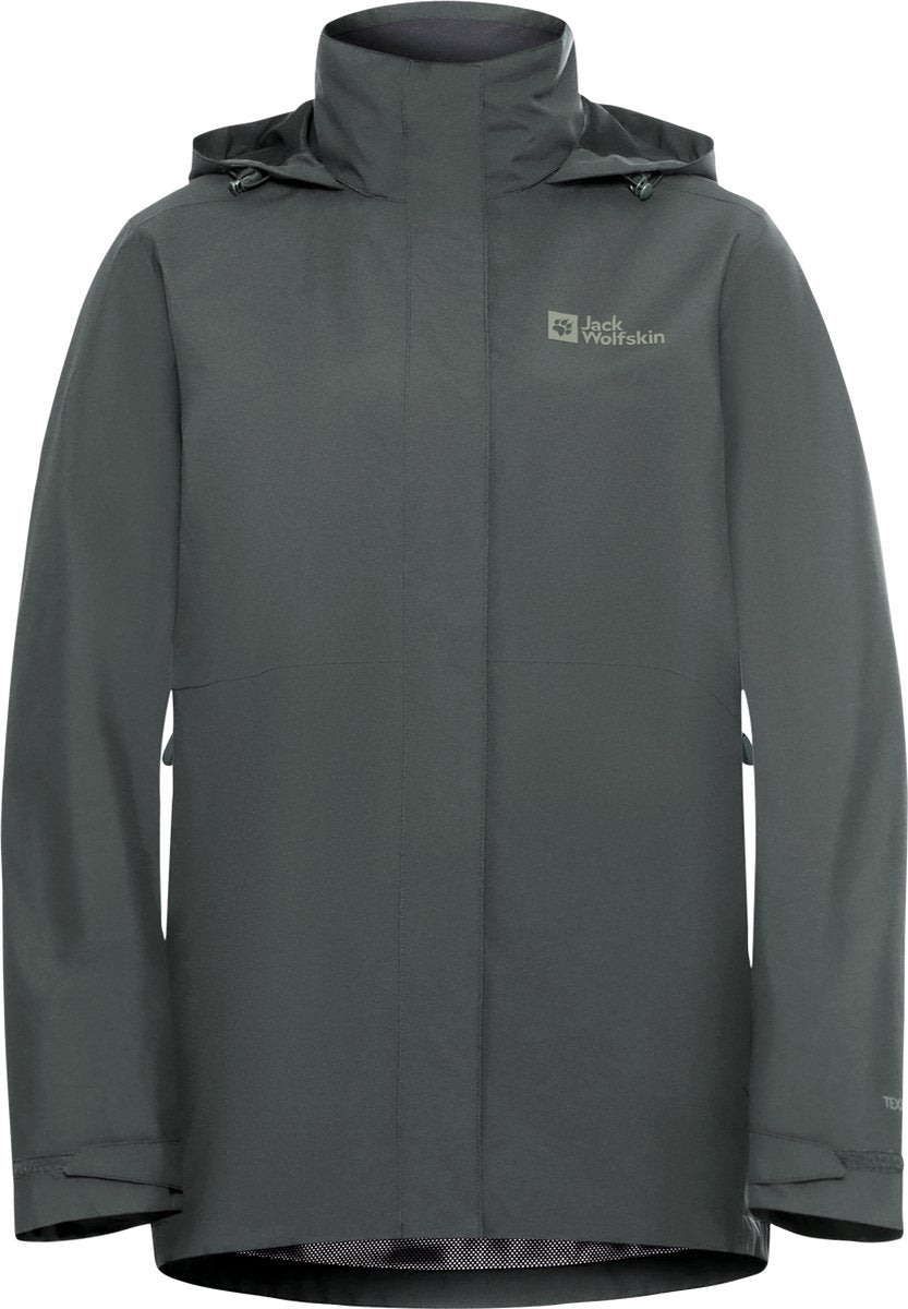 Jack wolfskin rotwand 3in1 jkt w dames outdoorjas - slate green