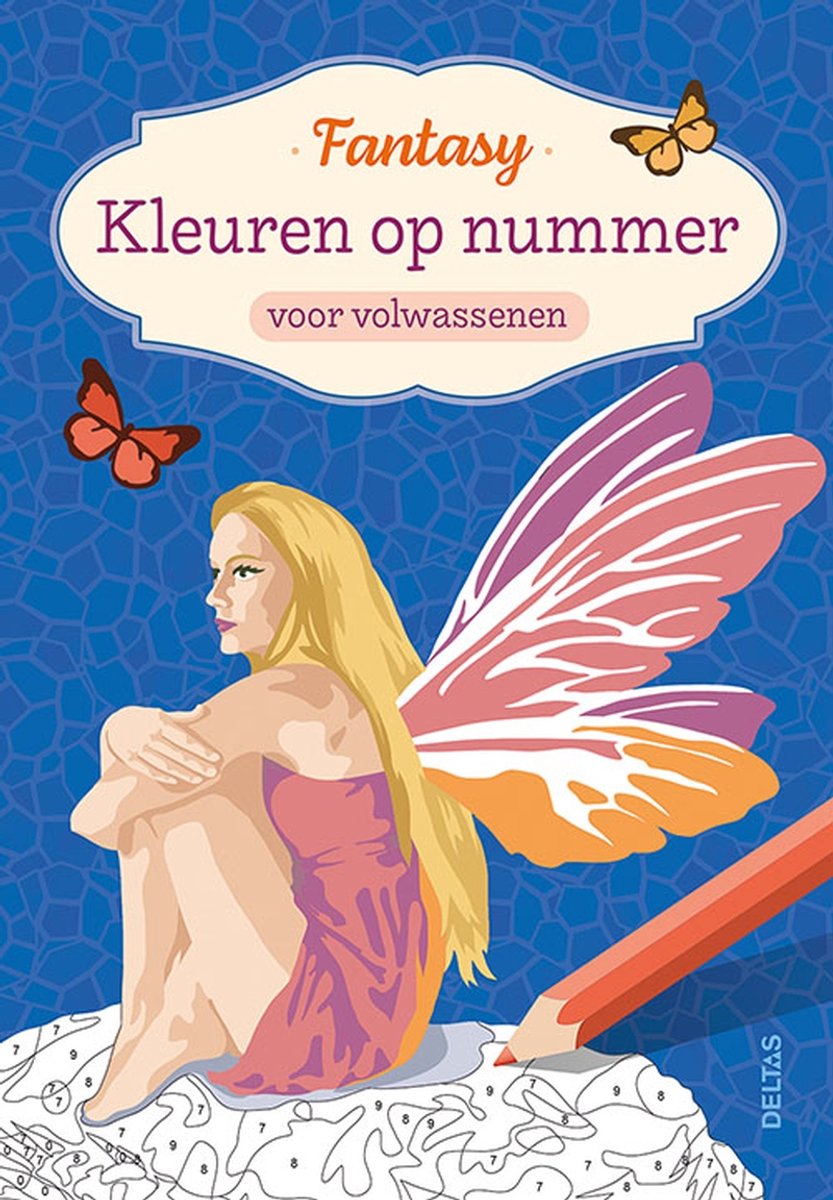Deltas kleuren op nummer voor volwassenen fantasy