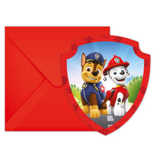 Paw patrol uitnodigingen 6 stuks | 2 stuks