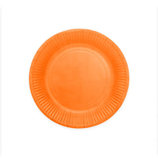 8 papieren bordjes 23 cm oranje | 4 stuks