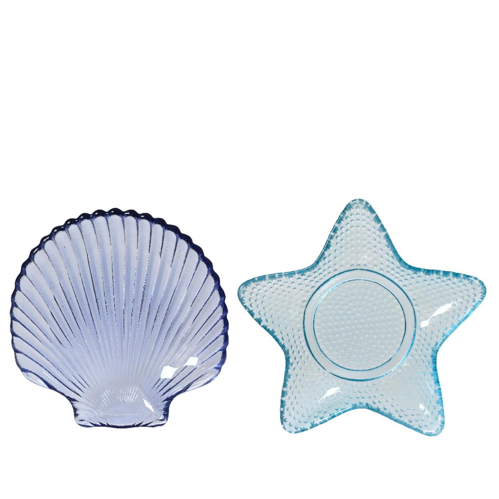 Decoris bord glas ø14cm schelp of ster