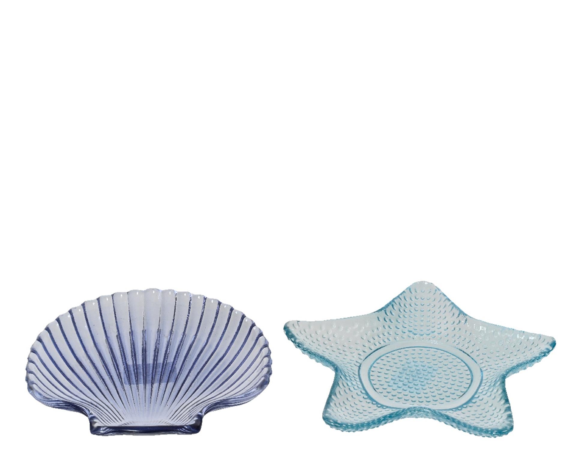 Decoris bord glas ø14cm schelp of ster