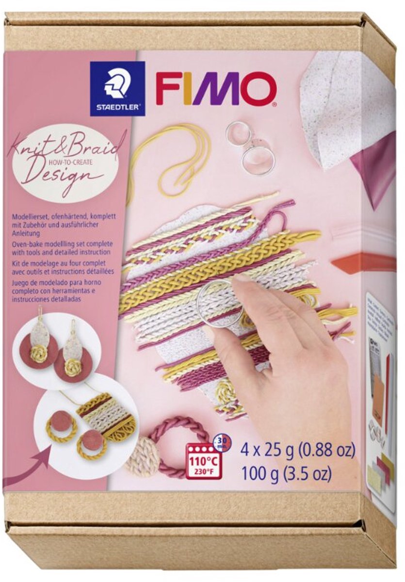 Fimo how-to-create set “knit braid design”