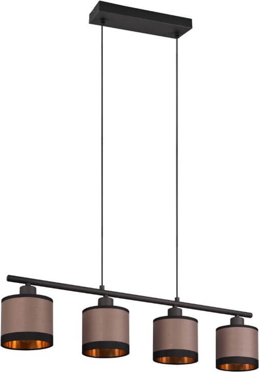 Rl live your light reality davos - hanglamp - zwart mat - excl. 4x e14 4w