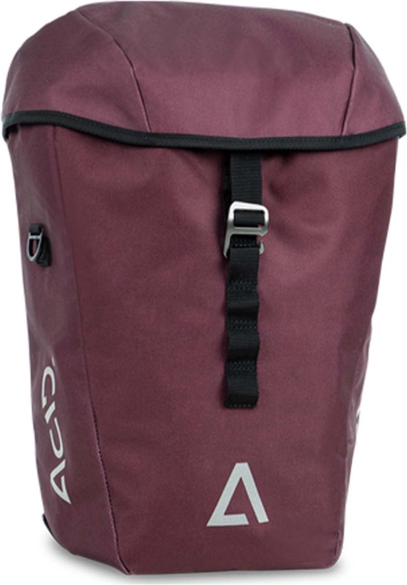 Acid fietstas city 20 smlink - reflecterende elementen - regenhoes - inh. 20l - nylon - l47xb30xh15 cm - rood