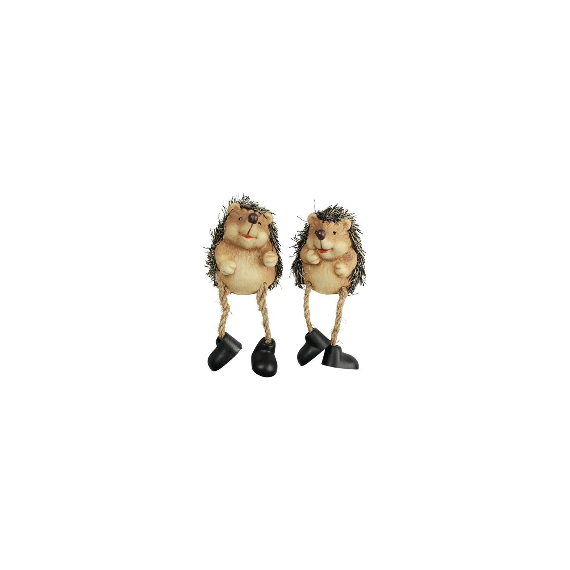 Countryfield beeld egel met bungelbenen celest bruin polystone 5,5x6x7cm 2 assorti