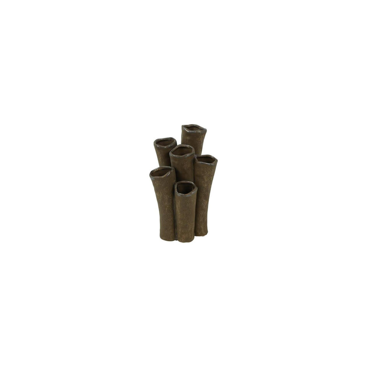 Countryfield vaas enix bruin aardewerk 12,5x9,5x20,5cm
