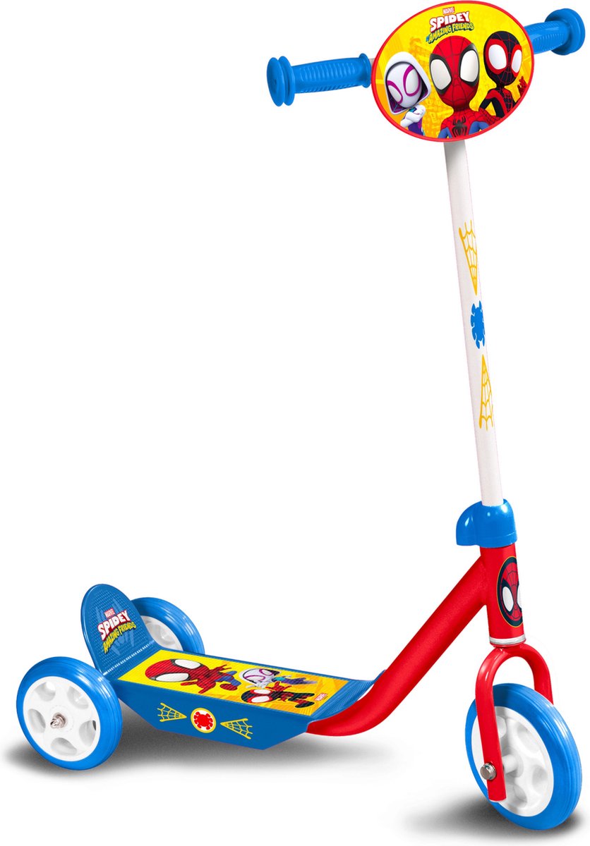 3-wiel kinderstep Spidey junior rood blauw