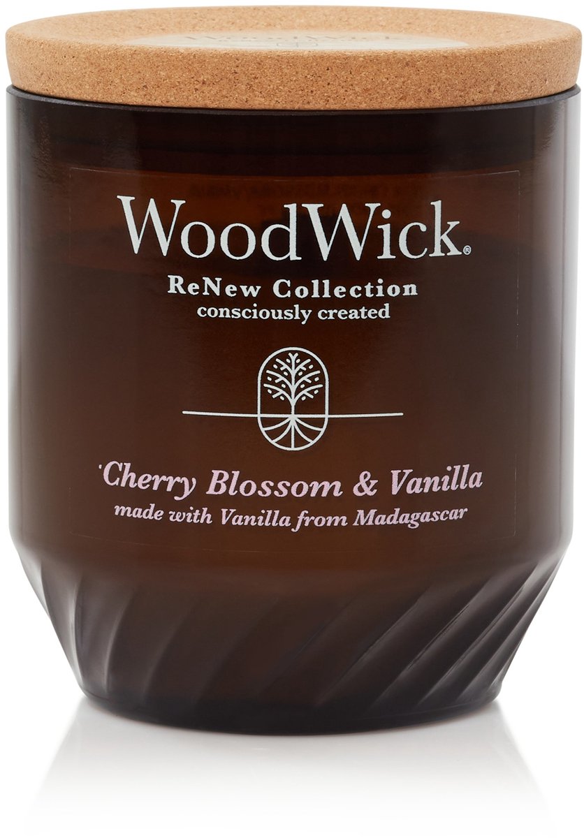 Woodwick renew large geurkaars - cherry blossom vanilla - 75 branduren