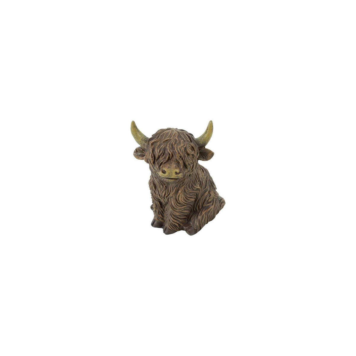 Countryfield beeld schotse hooglander zittend walker bruin polystone 8,5x6,5x10,5cm