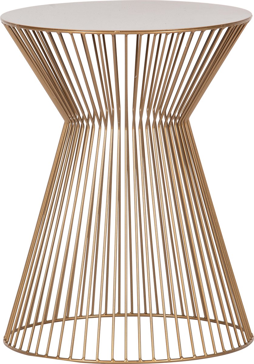 Woood suus bijzettafel - metaal - goud - 46xø35