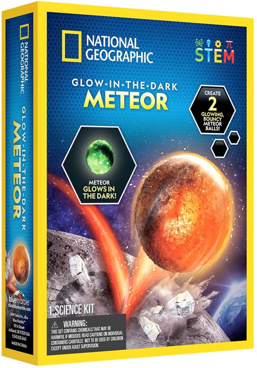 National geographic glow in the dark meteor science kit - maak 2 stuiterballen