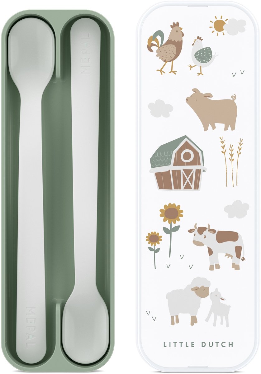 Mepal set babylepel mio 2 stuks - little farm 14,5cm