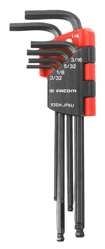 Facom inbussleutelset lang+bolkop 9-delig