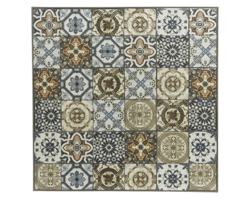 Decoris toulouse buitenwijnrek serveertafel taupe met mozaiek-inleg 28x26x74.5cm