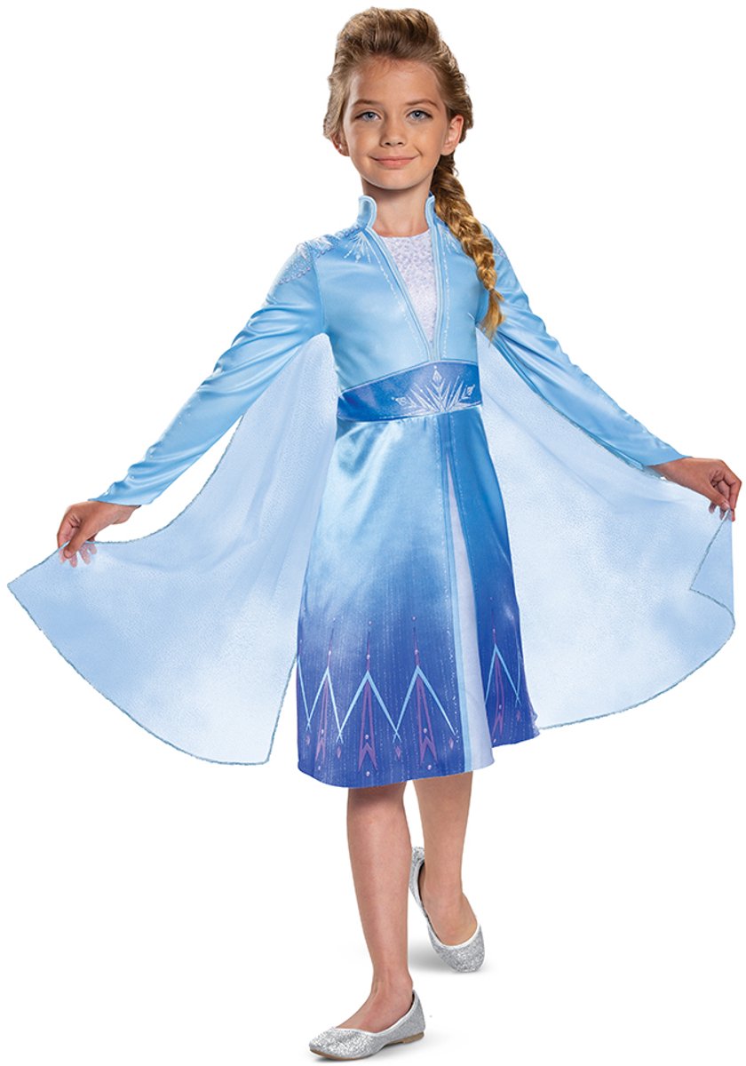 Disguise disney frozen elsa op reis kinderkostuum klassiek m (7-8 jaar)