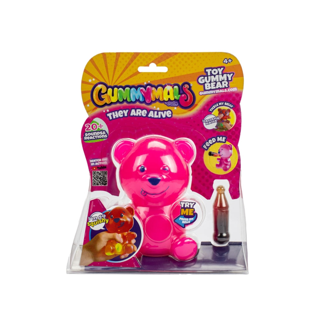 Jiggly Pets gummymals gummibeer 12 cm + licht en geluid roze