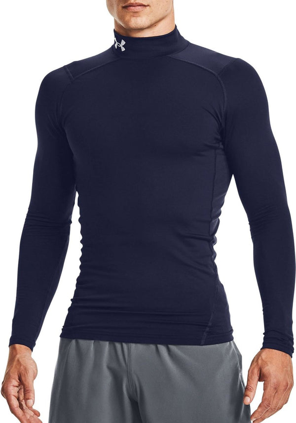 Under armour ua cg armour comp mock-blu heren sportshirt - midnight navy - wit l