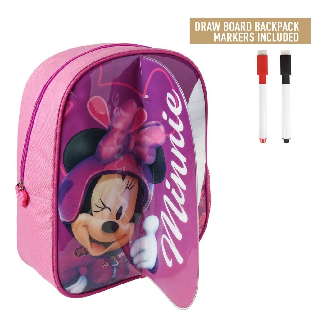 Cerda disney minnie mouse rugzak met schrijfgedeelte + 2 stiften 25x31x10 cm roze