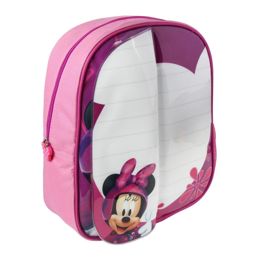 Cerda disney minnie mouse rugzak met schrijfgedeelte + 2 stiften 25x31x10 cm roze