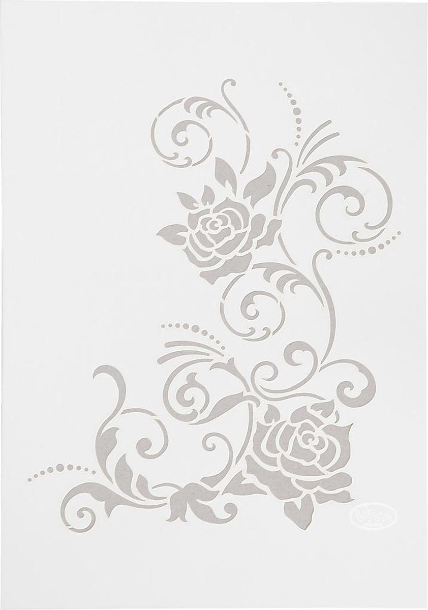 Viva decor flexibel sjabloon - bloemenpatroon - plastic sjabloon - diy knutsel sjablonen - tekensjabloon bloemen - a4 formaat - 210x297mm - 1 stuk