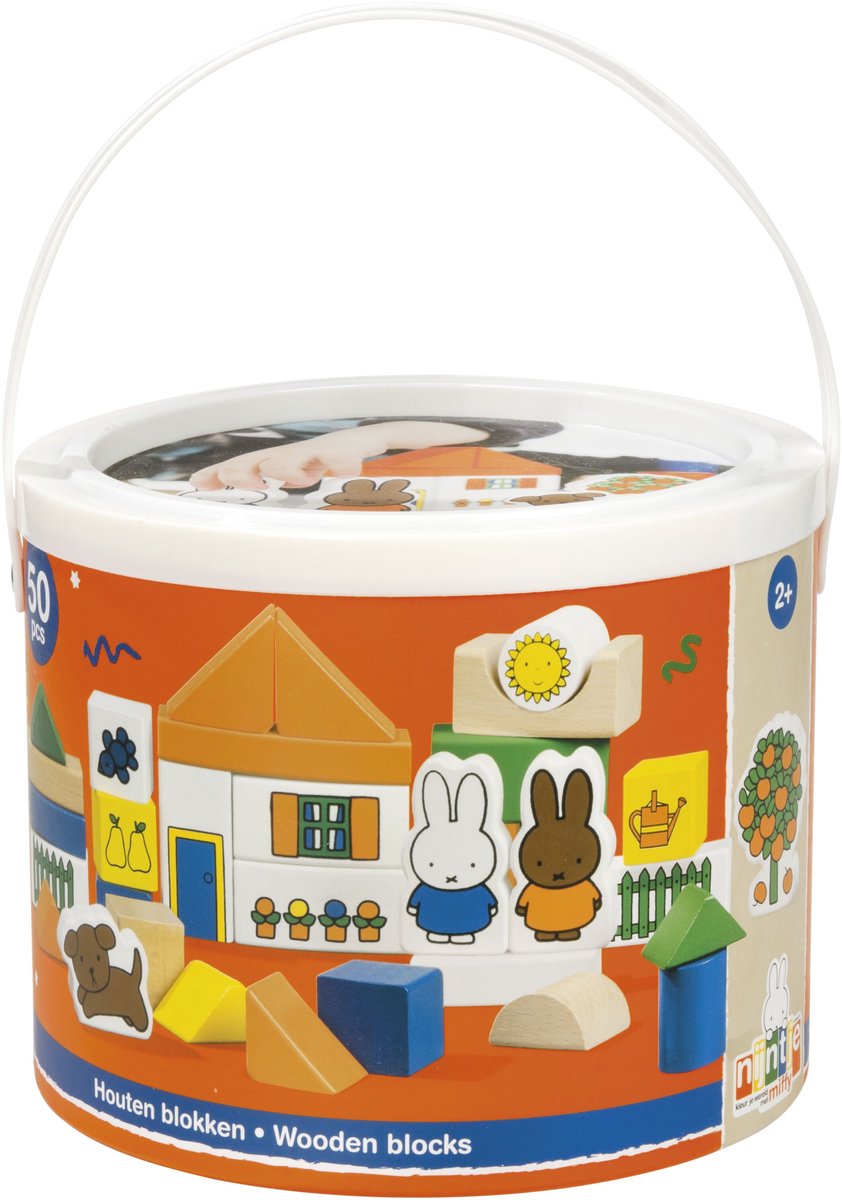 Bambolino speelgoed blokkenton hout nijntje, 50dlg.