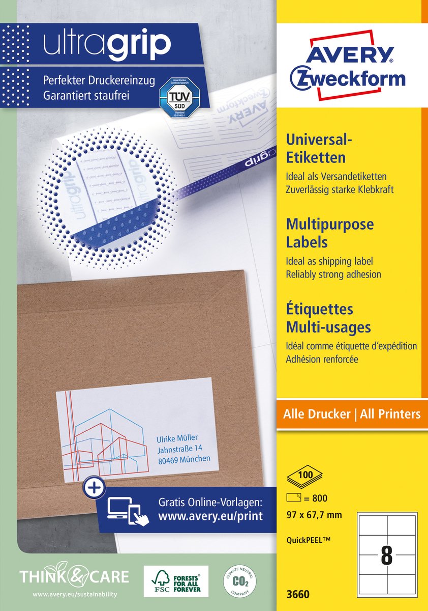 Avery 3660 printeretiket