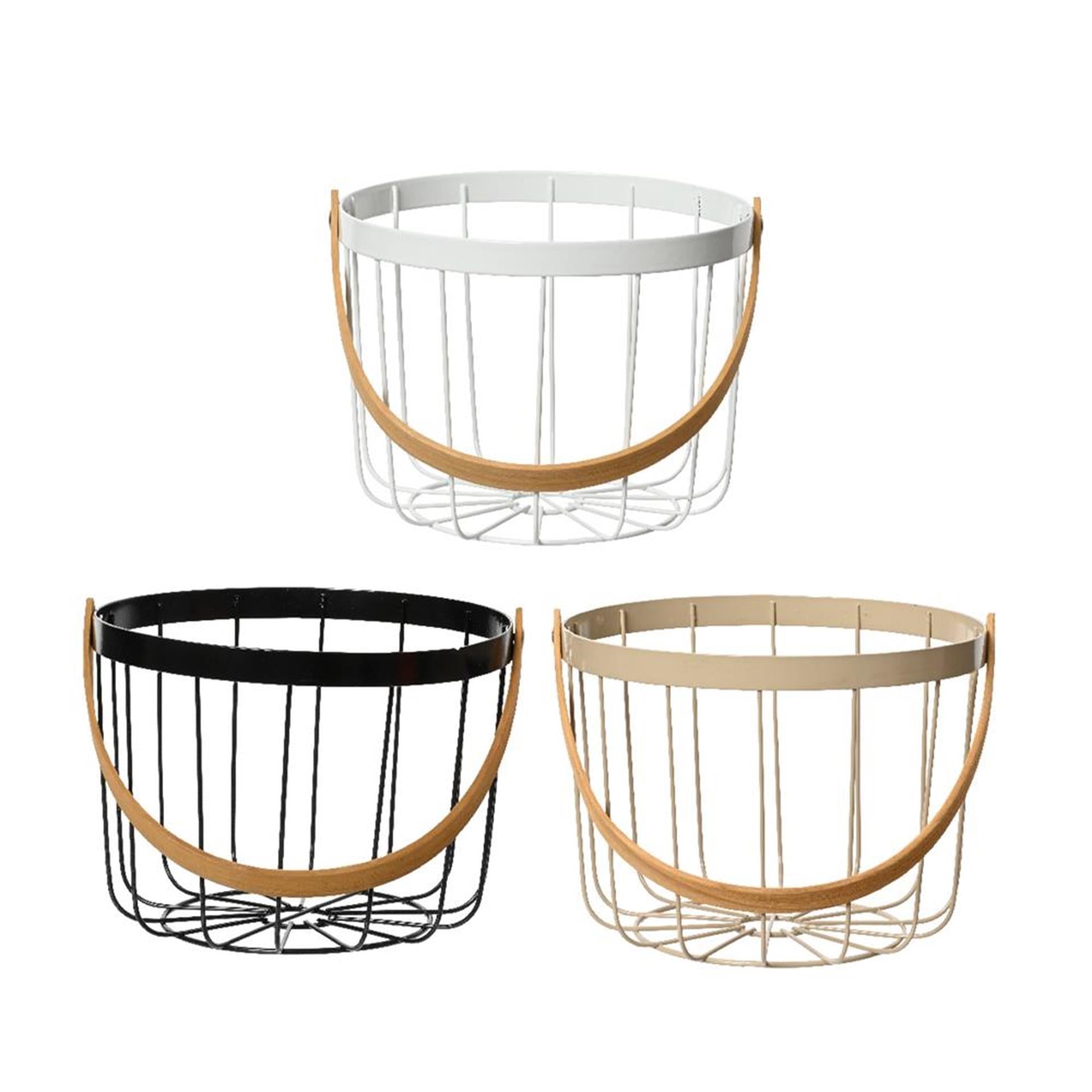 Decoris mand met handvat metaal 3 assorti
