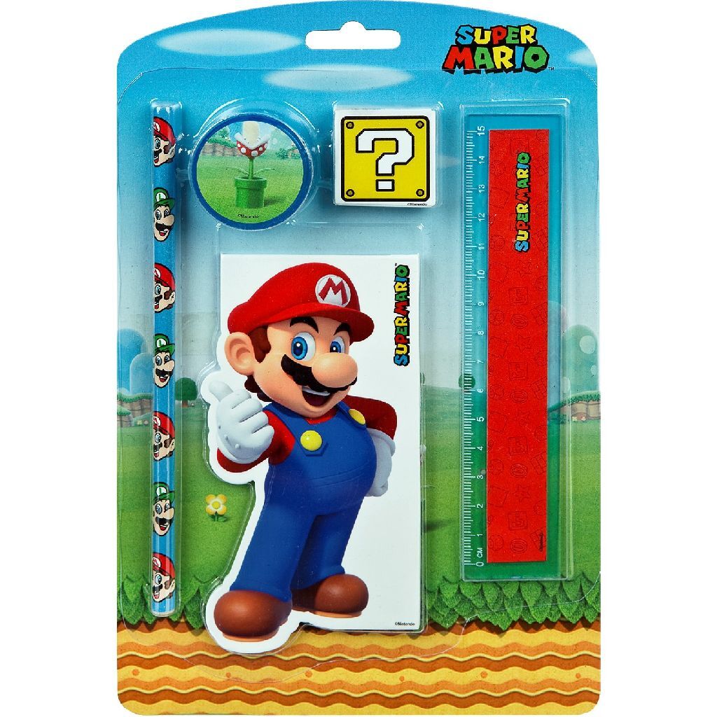 Super Mario Super Mario Schrijfwarenset, 5dlg.