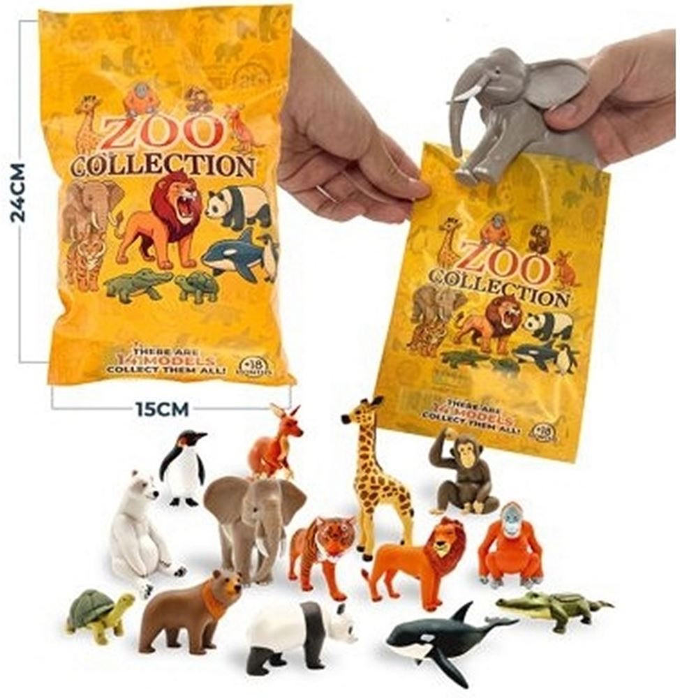Zoo animals 8-16 cm. 14 ass in blindbag. | 36 stuks