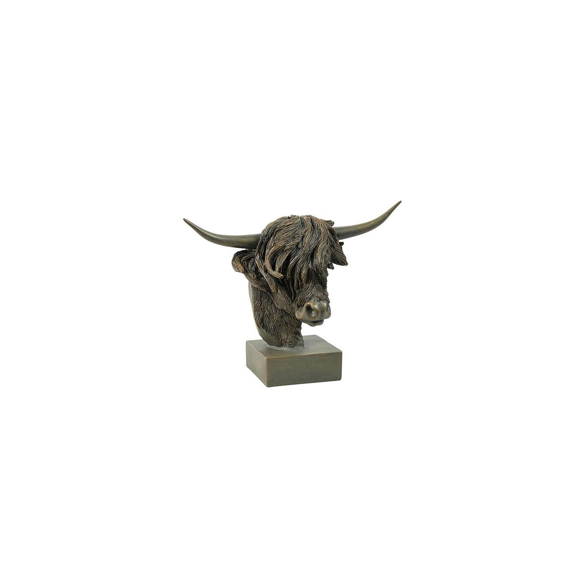 Countryfield beeld schotse hooglander op voet ulla bruin polystone 39x16x33cm