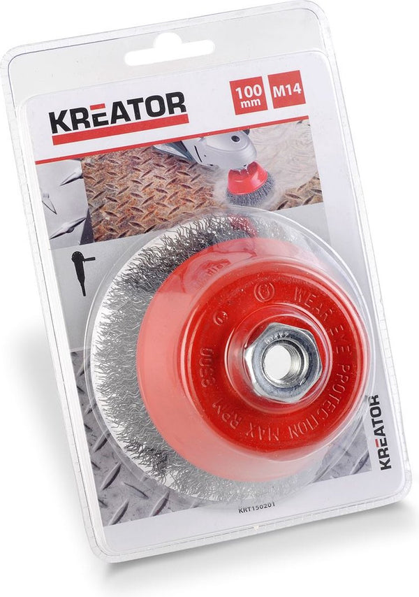 Kreator - accessories - krt150201 - komborstel - m14 ø 100mm staal