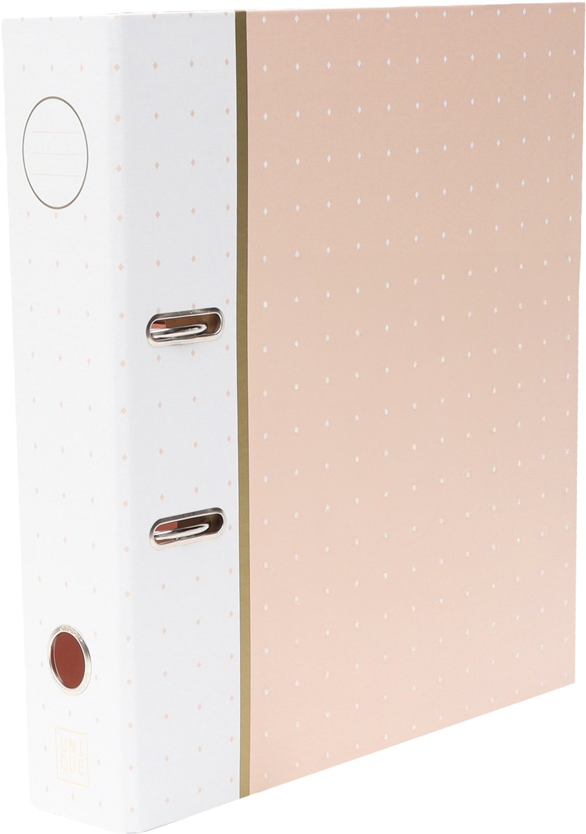 Ancor ordner unique a4 2r 8cm dots roze - an-121810-c