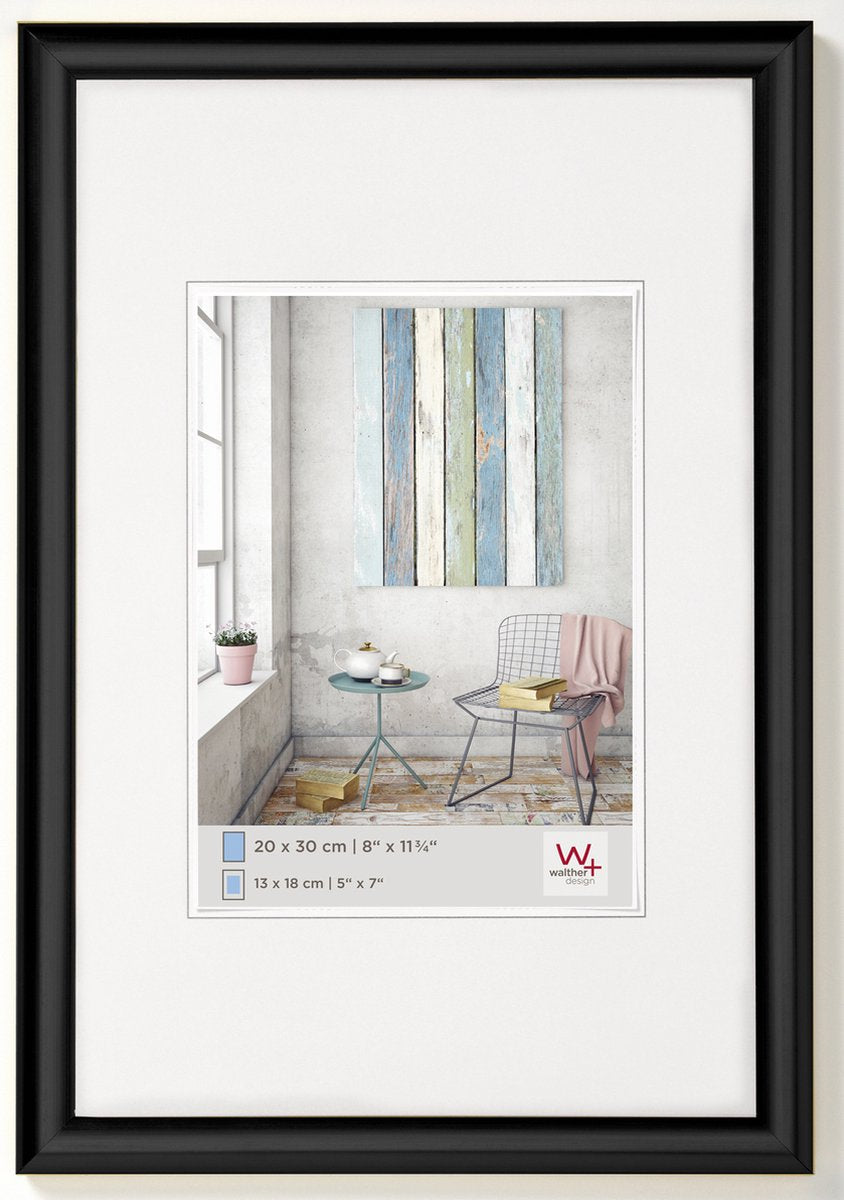 Walther trendstyle - kunststof lijst - fotoformaat 40x50 cm - zwart