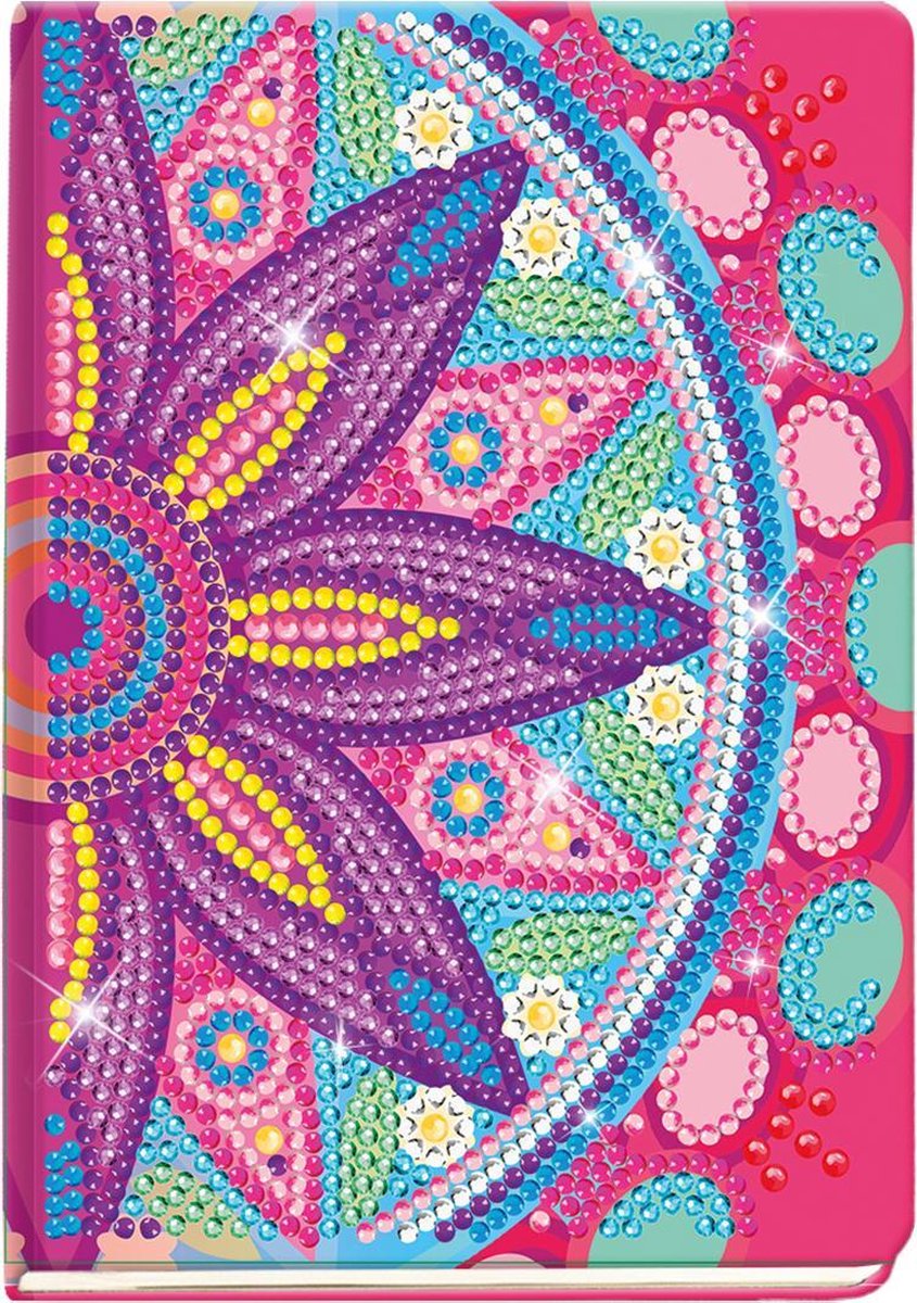 Totum diamant schilderij dagboek - bloemenmandala roze